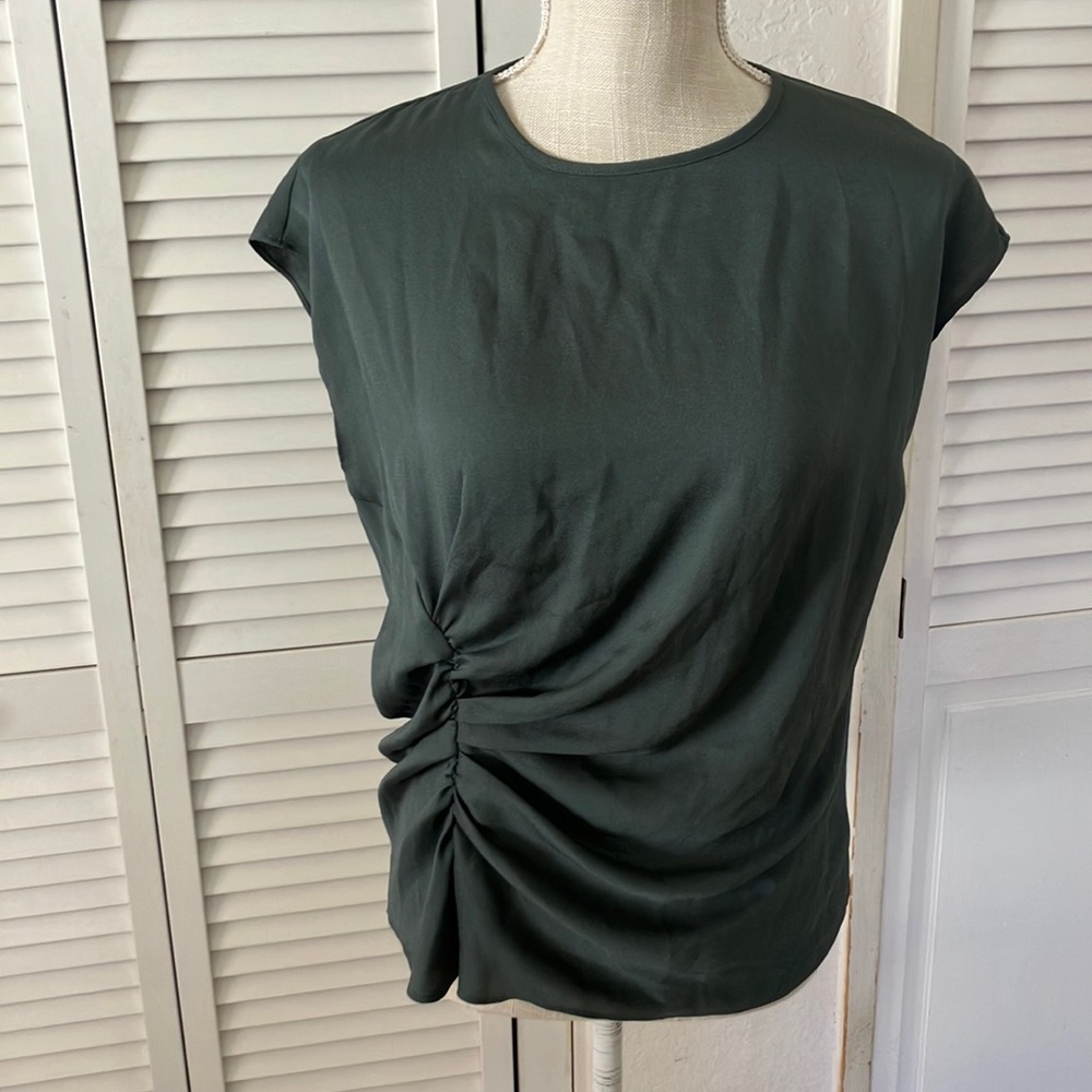 Express Dark Green Ruched Blouse